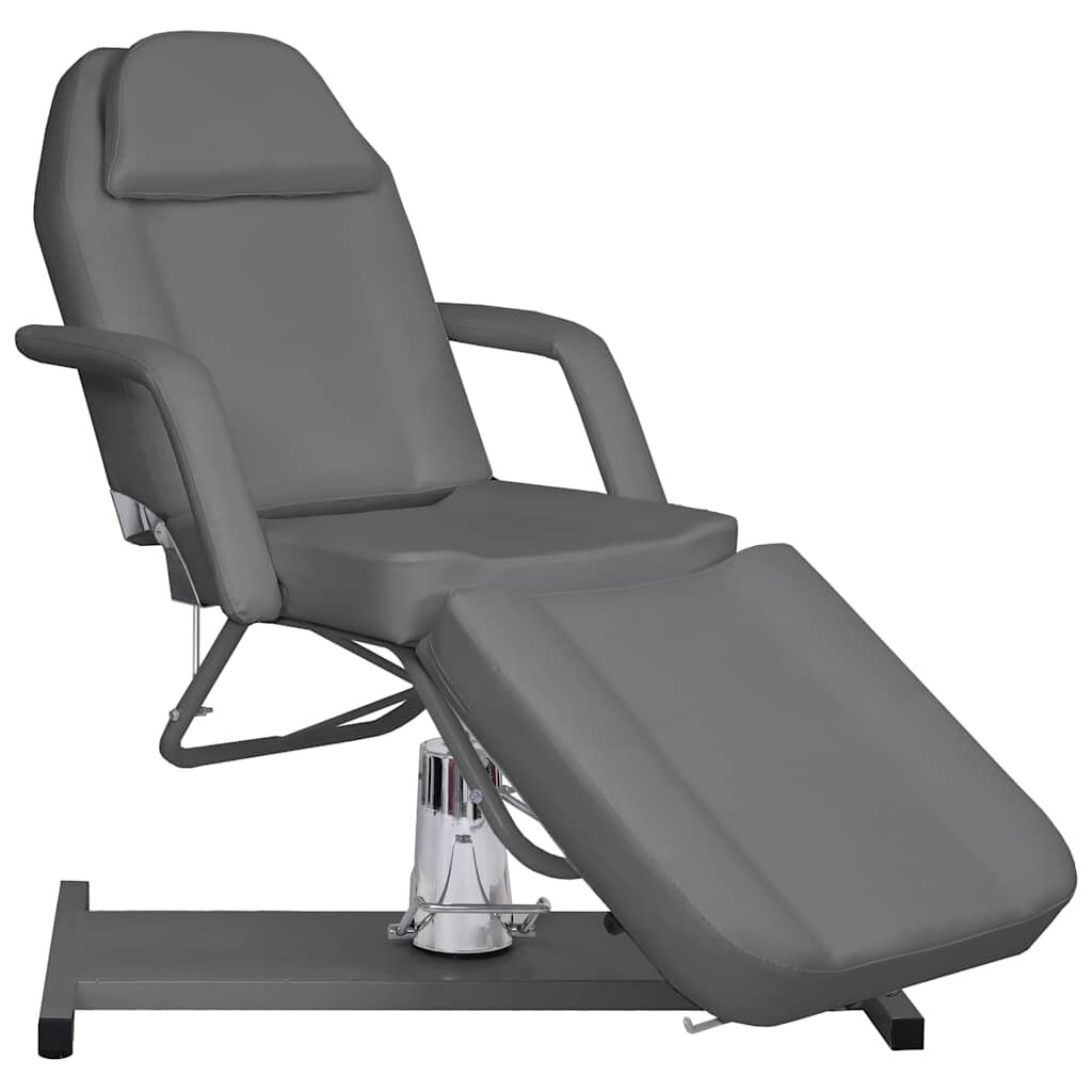 vidaXL Масажна кушетка сива 180x62x(87-112) см