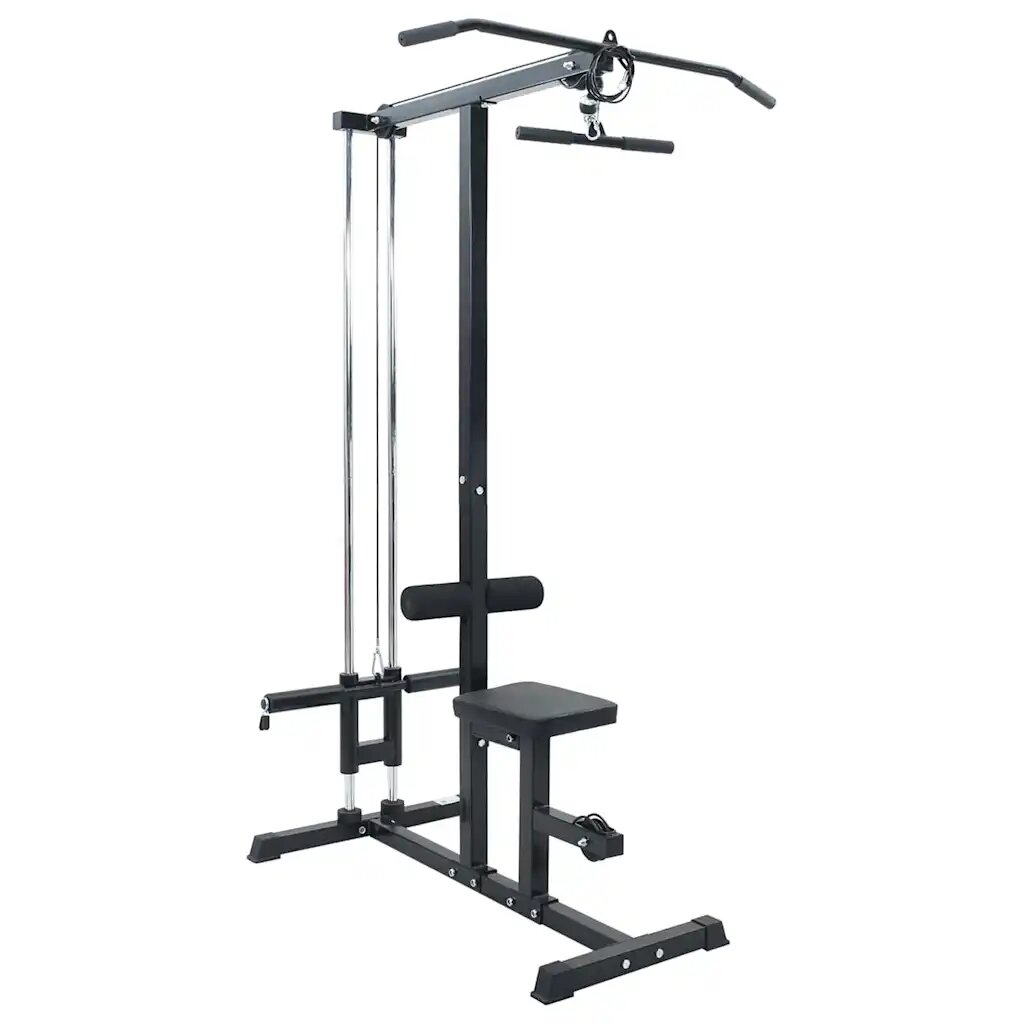 vidaXL Машина за дърпане на горен скрипец Черно 110 x 70 x 187 см