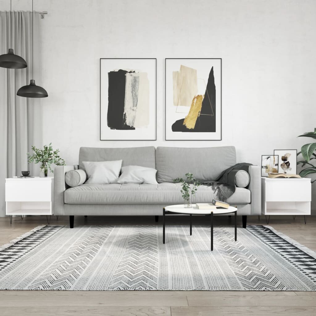 vidaXL Маси за кафе 2 бр бели 50x46x50 см инженерно дърво