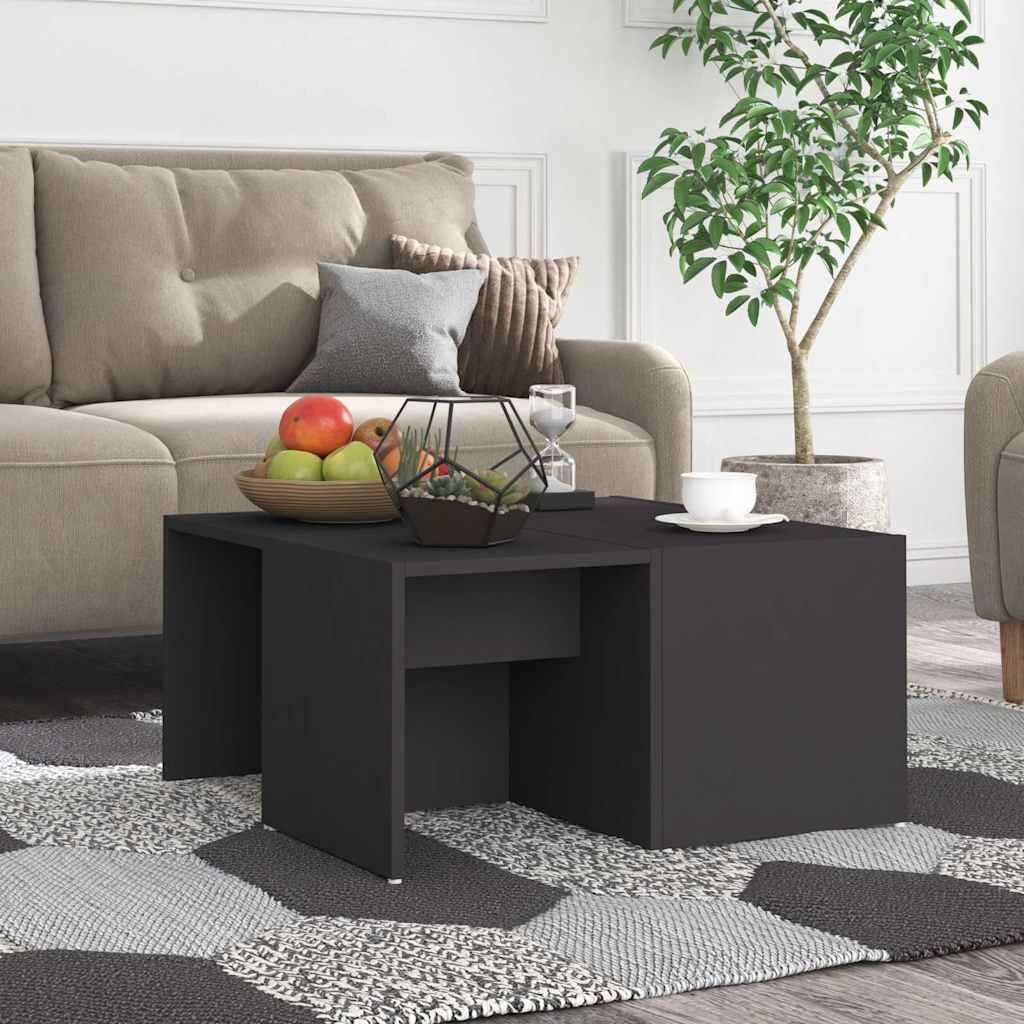vidaXL Маси за кафе 4 бр сиви 33x33x33 см инженерно дърво