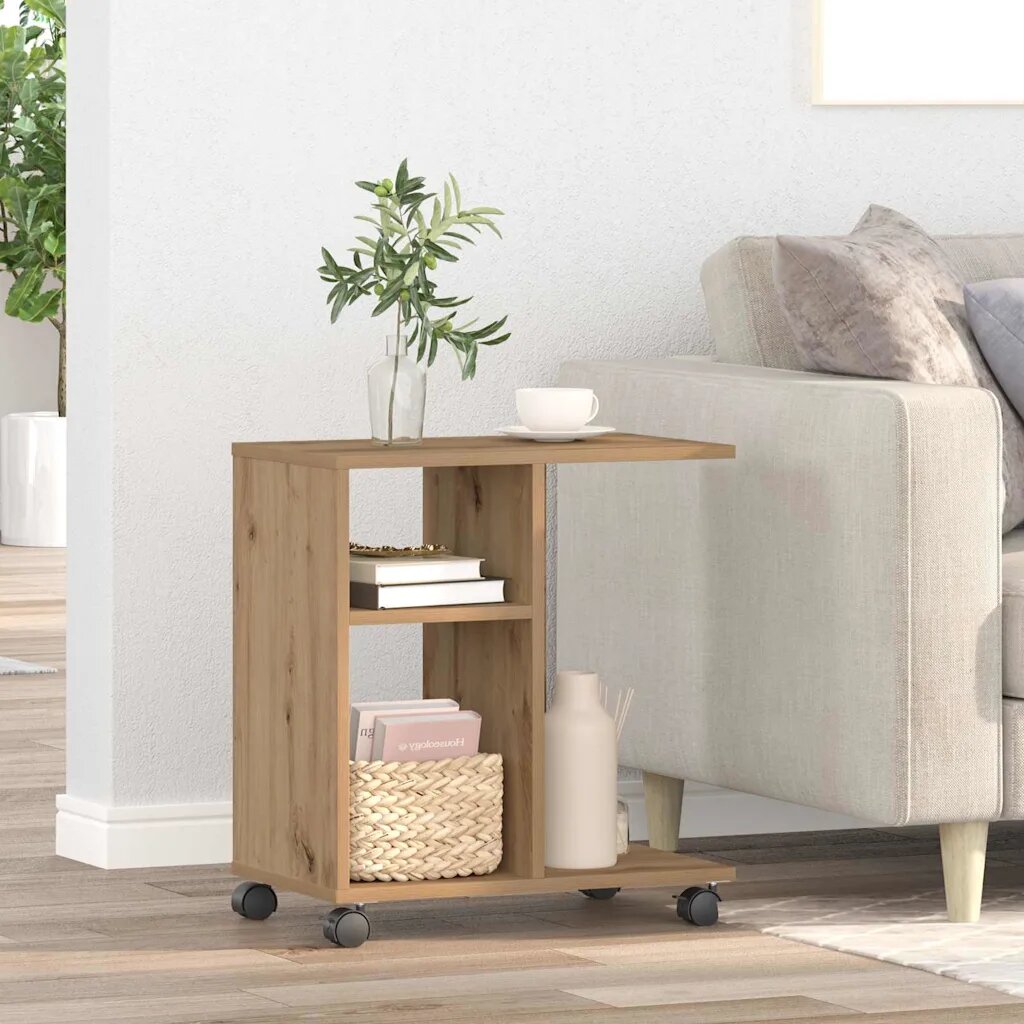 vidaXL Масичка дъб артизан 50 x 30 x 55 см Инженерна дървесина