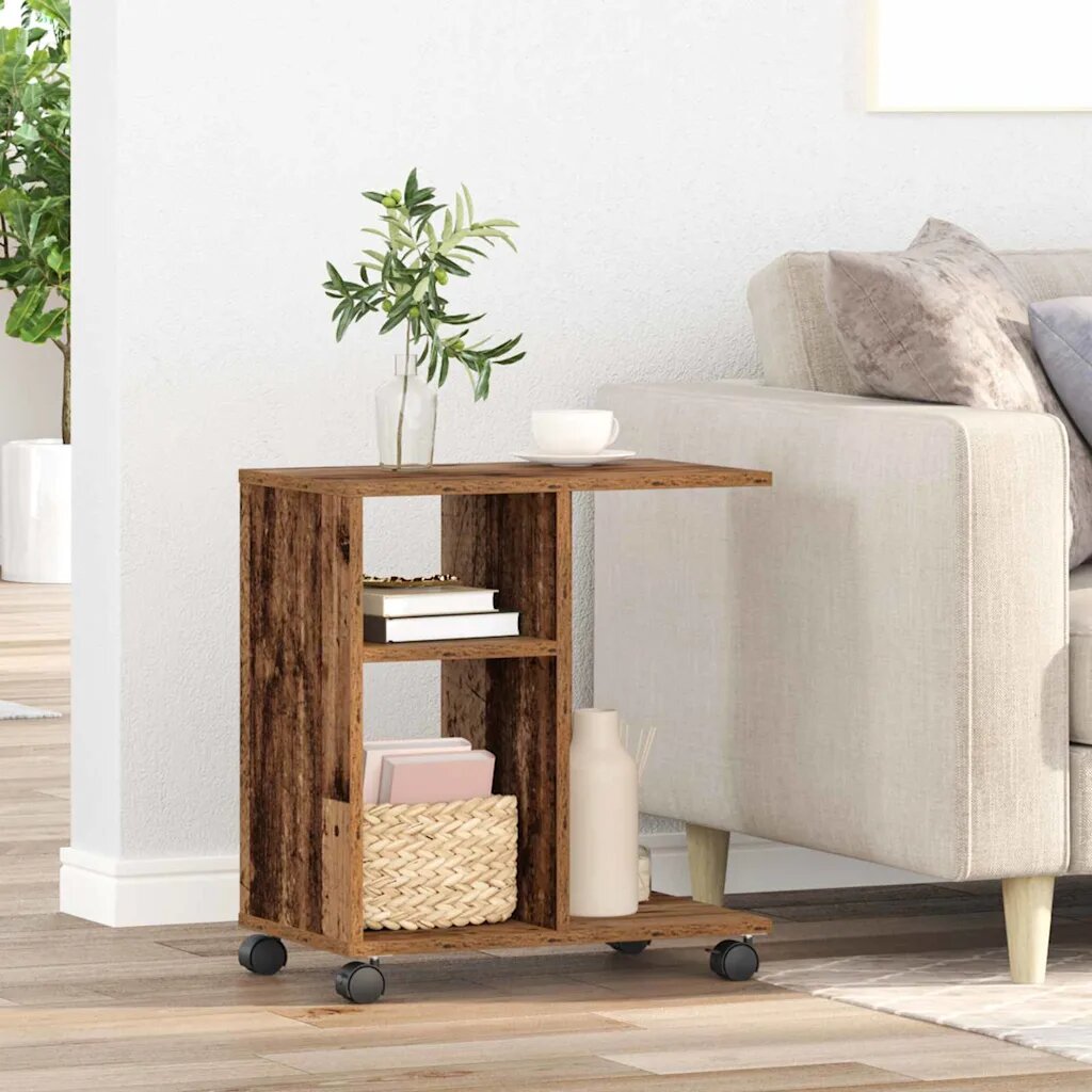 vidaXL Масичка Старо дърво 50 x 30 x 55 см Инженерна дървесина