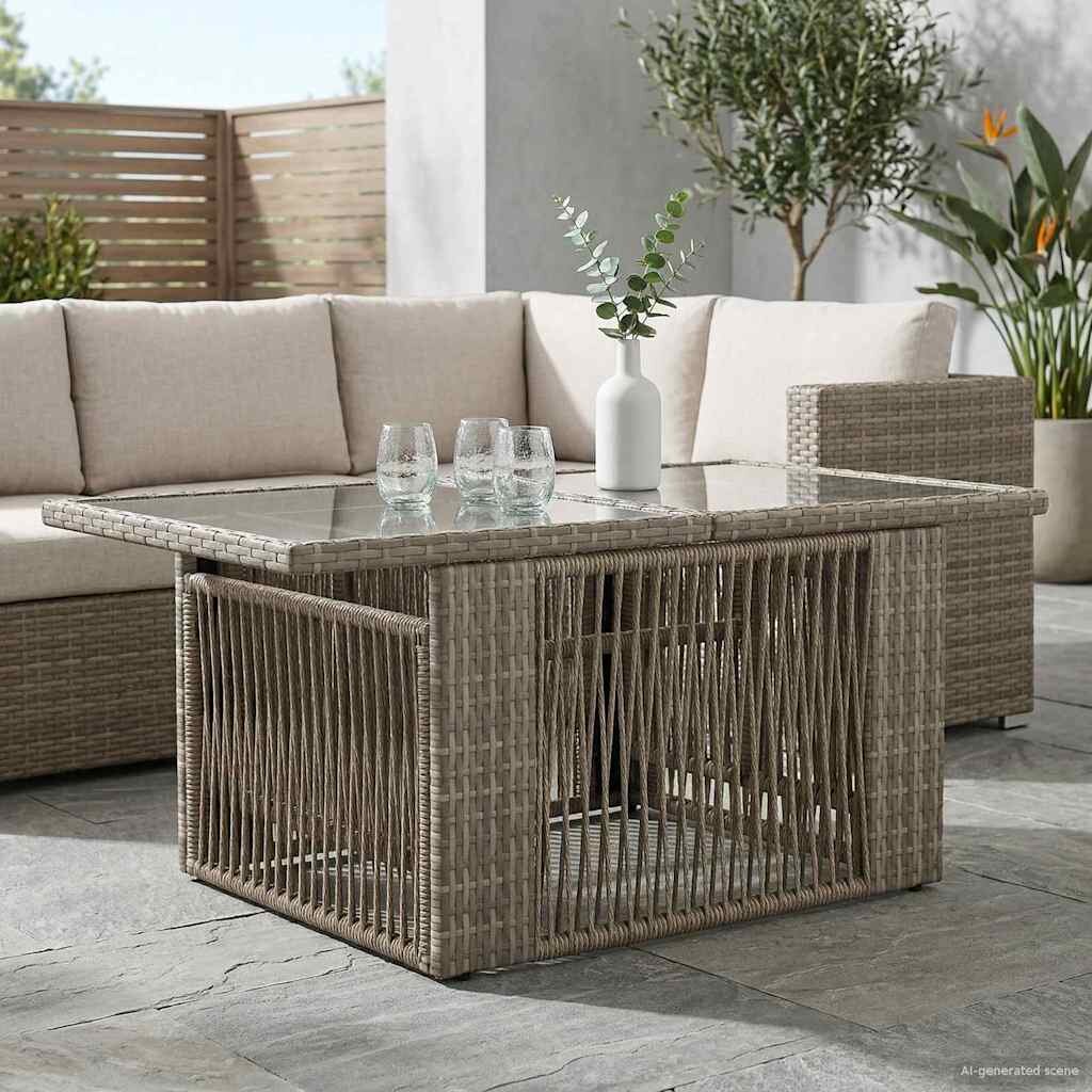 vidaXL Масичка за градината с повдигаща функция Сиво 100 x 55 x 37 cm
