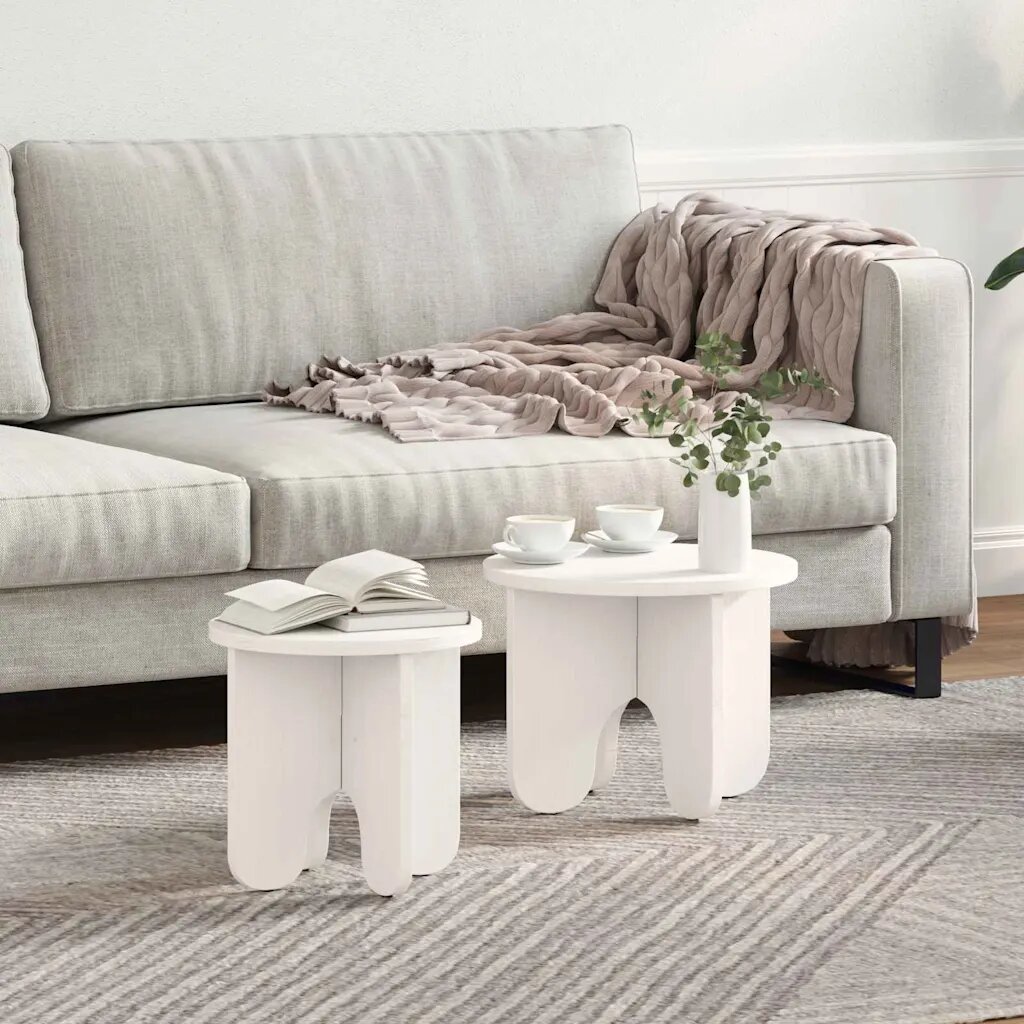 vidaXL Масичка за кафе 2 бр. Бяло 39.5 x 39.5 x 30 см