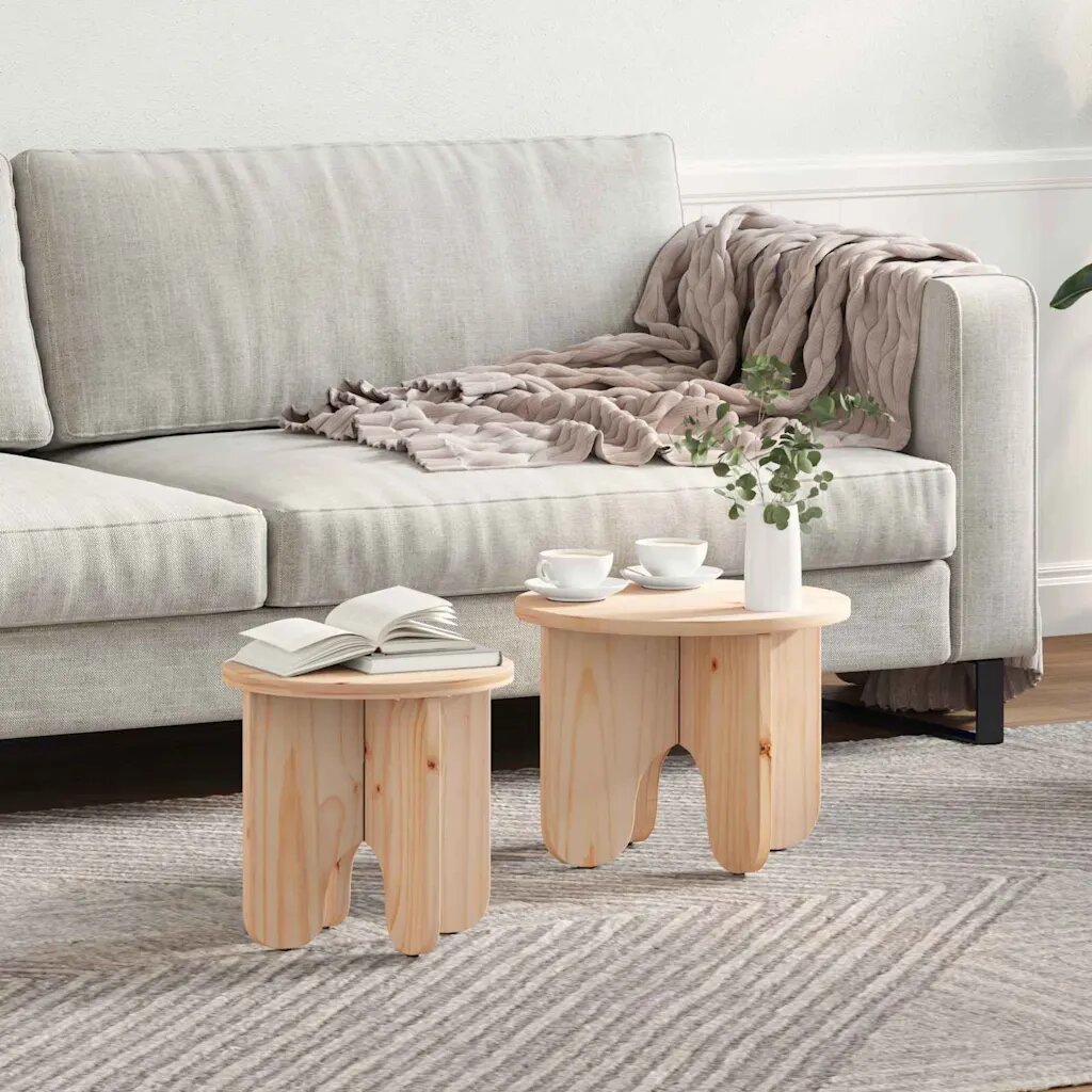 vidaXL Масичка за кафе 2 бр. Естествен 39.5 x 39.5 x 30 см