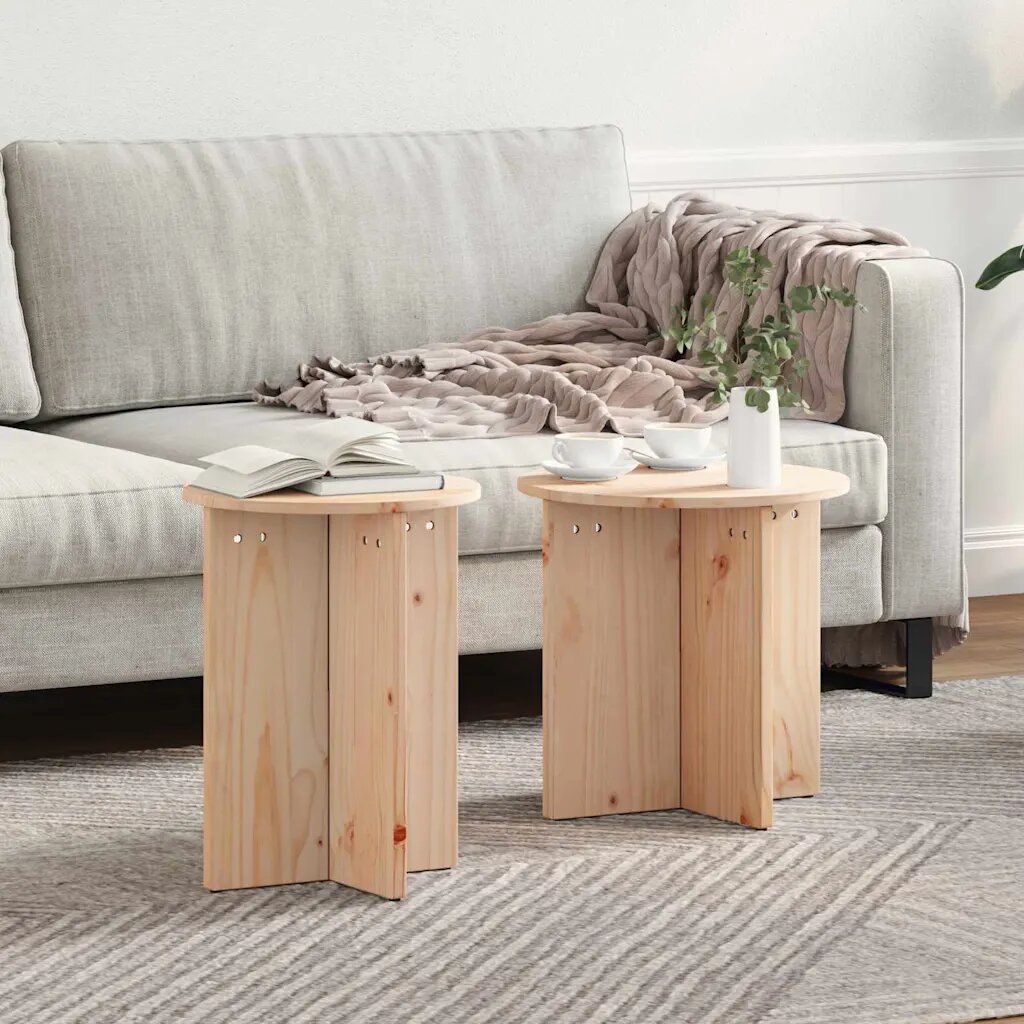 vidaXL Масичка за кафе 2 бр. Естествен 41.5 x 41.5 x 46 см