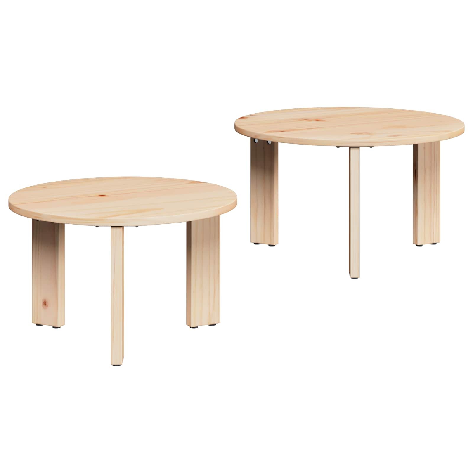 vidaXL Масичка за кафе 2 бр. Естествен 475 x 475 x 27 см