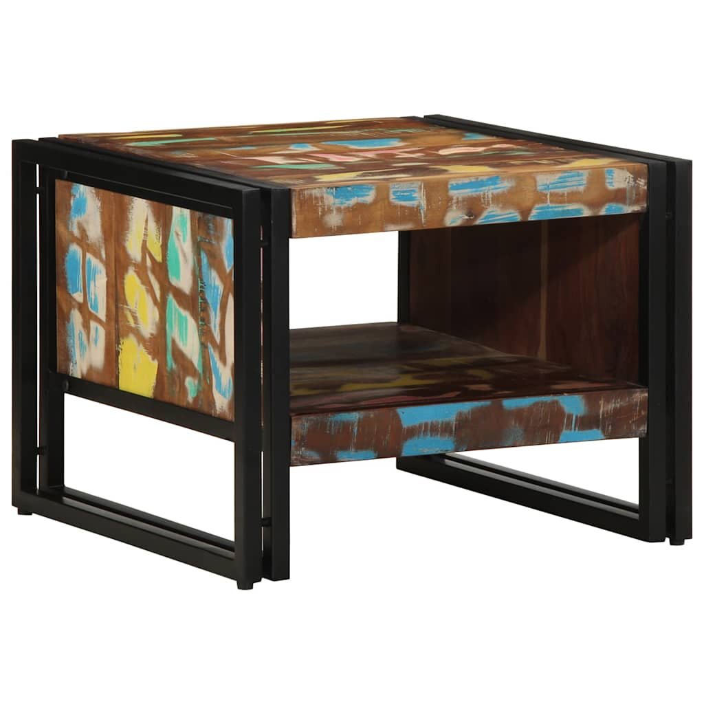 vidaXL Масичка за кафе 50x50x38 cm регенерирано дърво масив