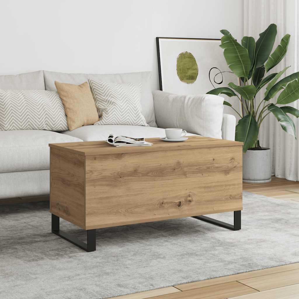 vidaXL Масичка за кафе Artisan Oak 90x445x45 cm Инженерна дървесина