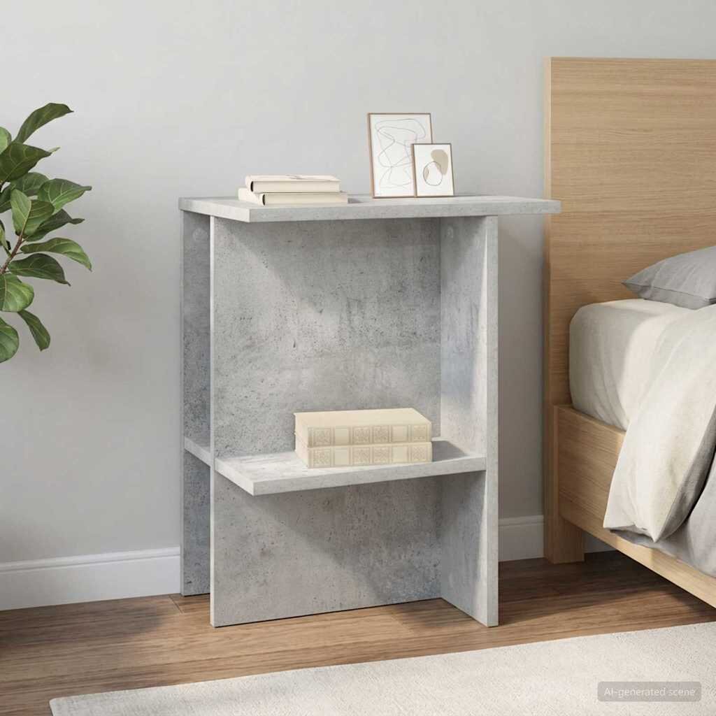 vidaXL Масичка за кафе Бетонно сиво 40 x 30 x 49 см