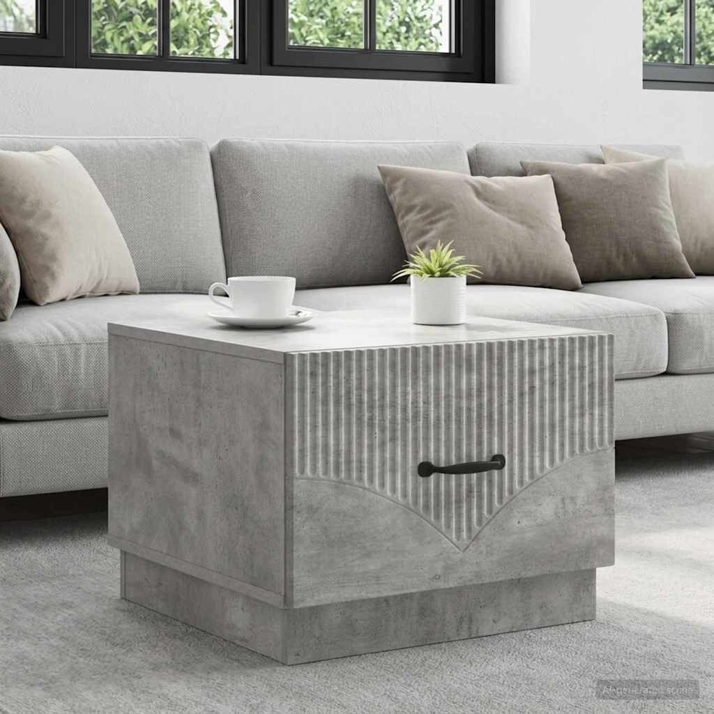 vidaXL Масичка за кафе Бетонно сиво 49 x 50 x 37 см