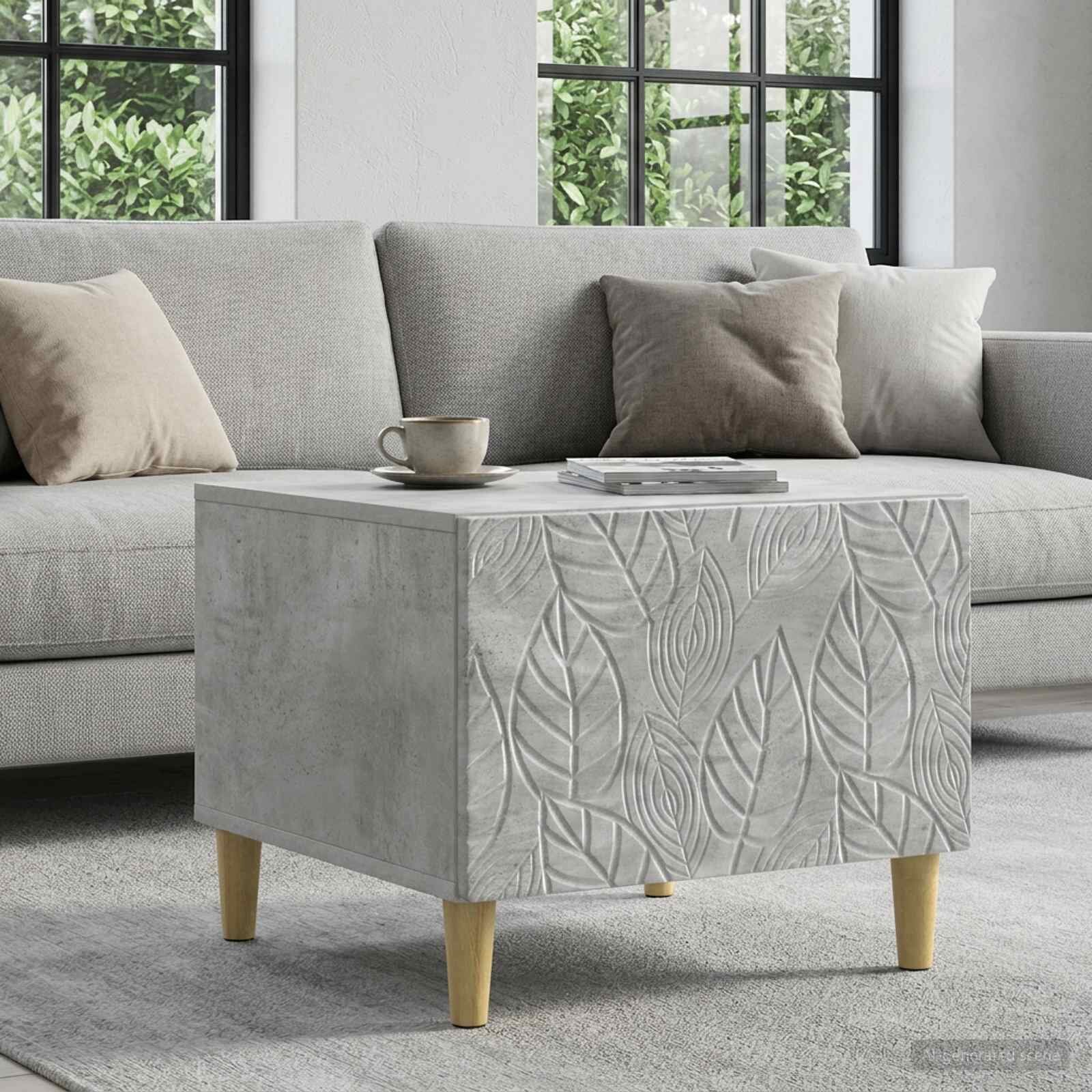 vidaXL Масичка за кафе Бетонно сиво 50 x 49 x 40 см
