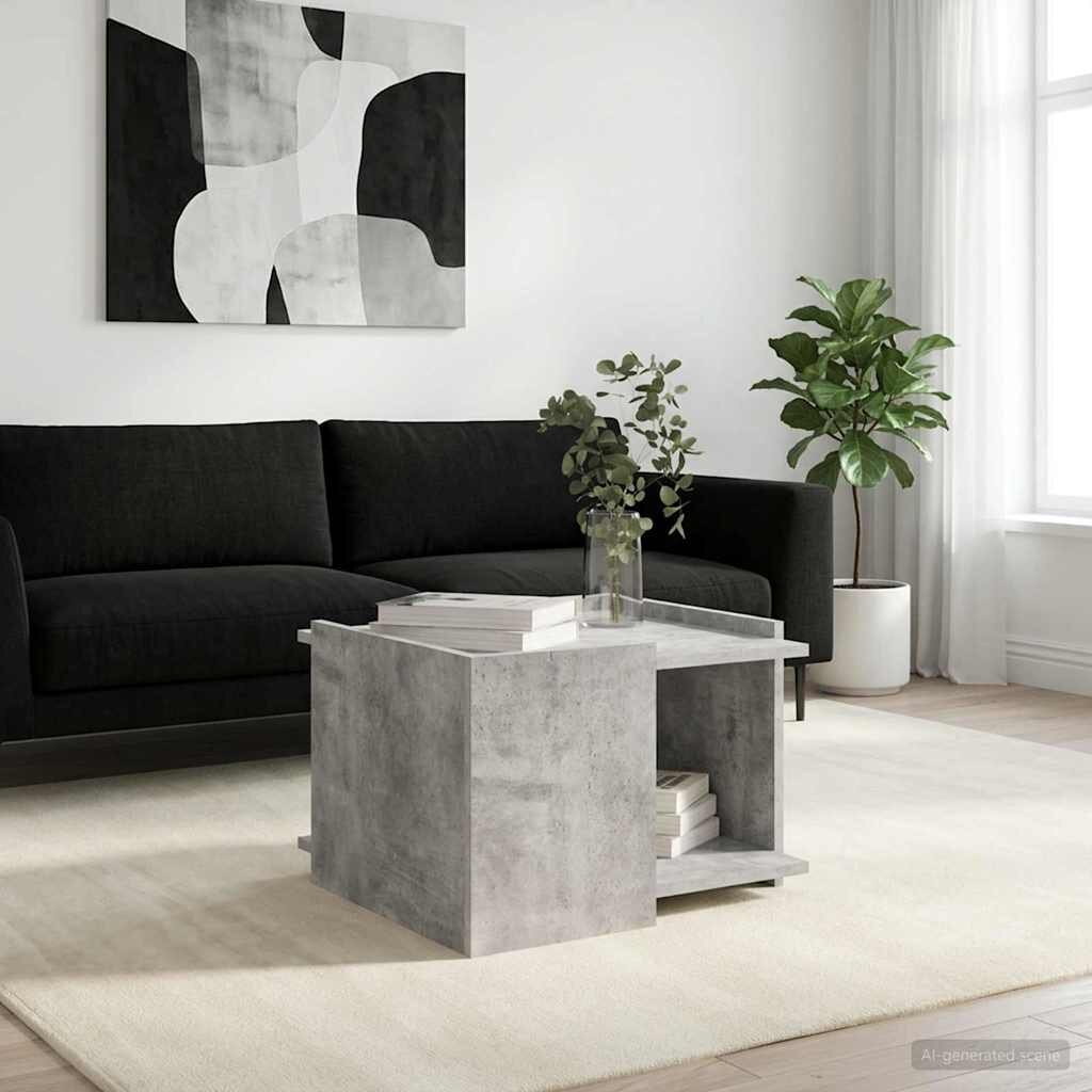 vidaXL Масичка за кафе Бетонно сиво 505 x 50 x 33 см