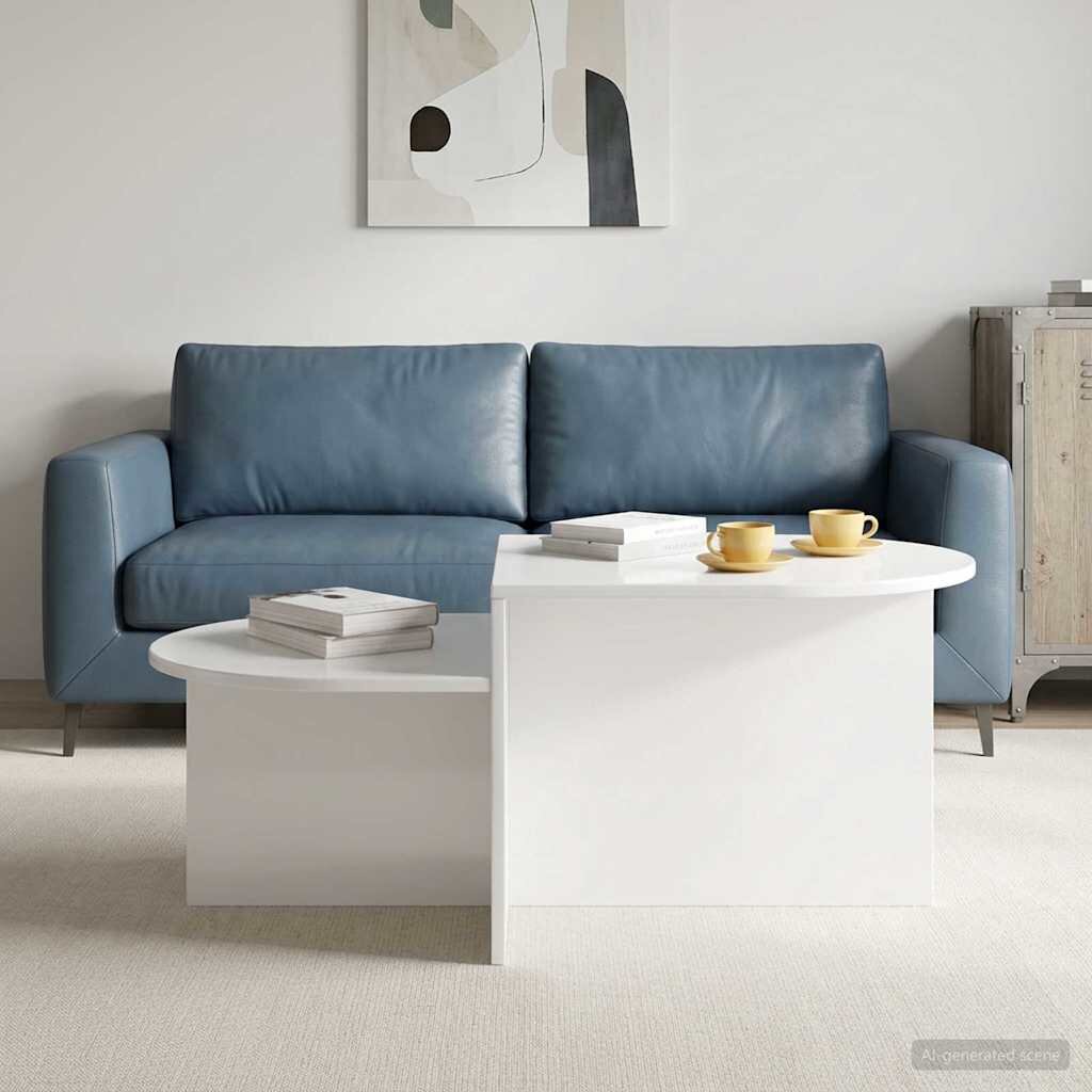 vidaXL Масичка за кафе Бял гланц 100 x 50 x 40 cm Инженерна дървесина