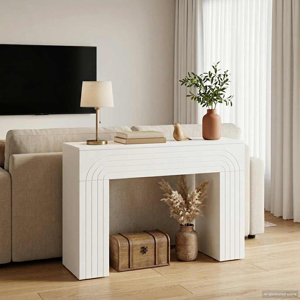 vidaXL Масичка за кафе Бяло 102 x 35 x 75 см Инженерна дървесина