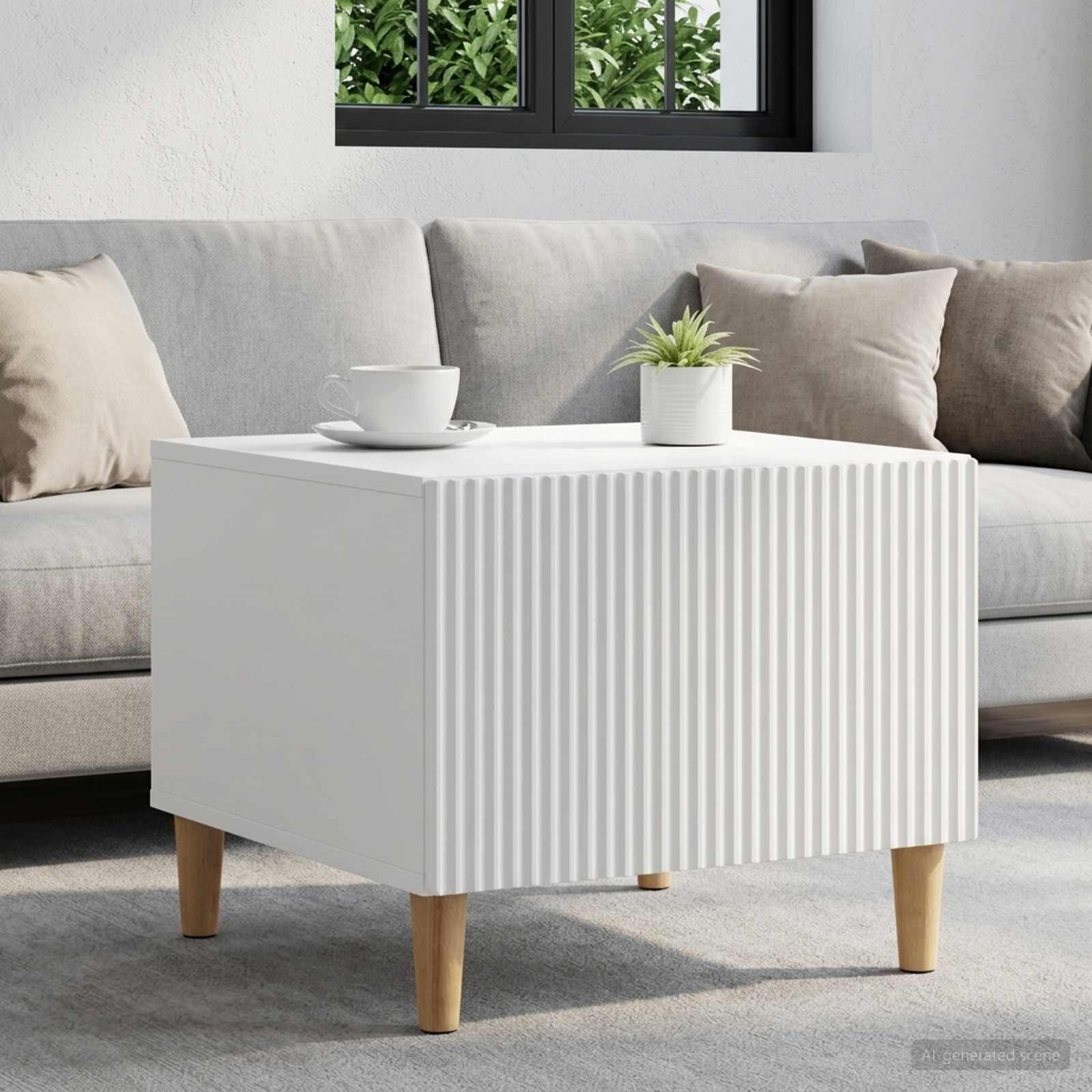 vidaXL Масичка за кафе Бяло 49 x 50 x 40 см Инженерна дървесина