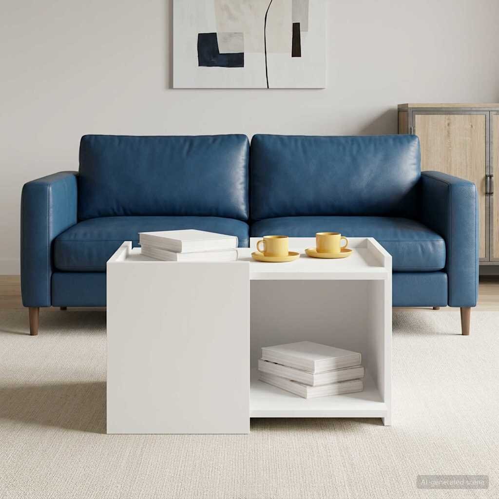 vidaXL Масичка за кафе Бяло 505 x 50 x 33 см Инженерна дървесина