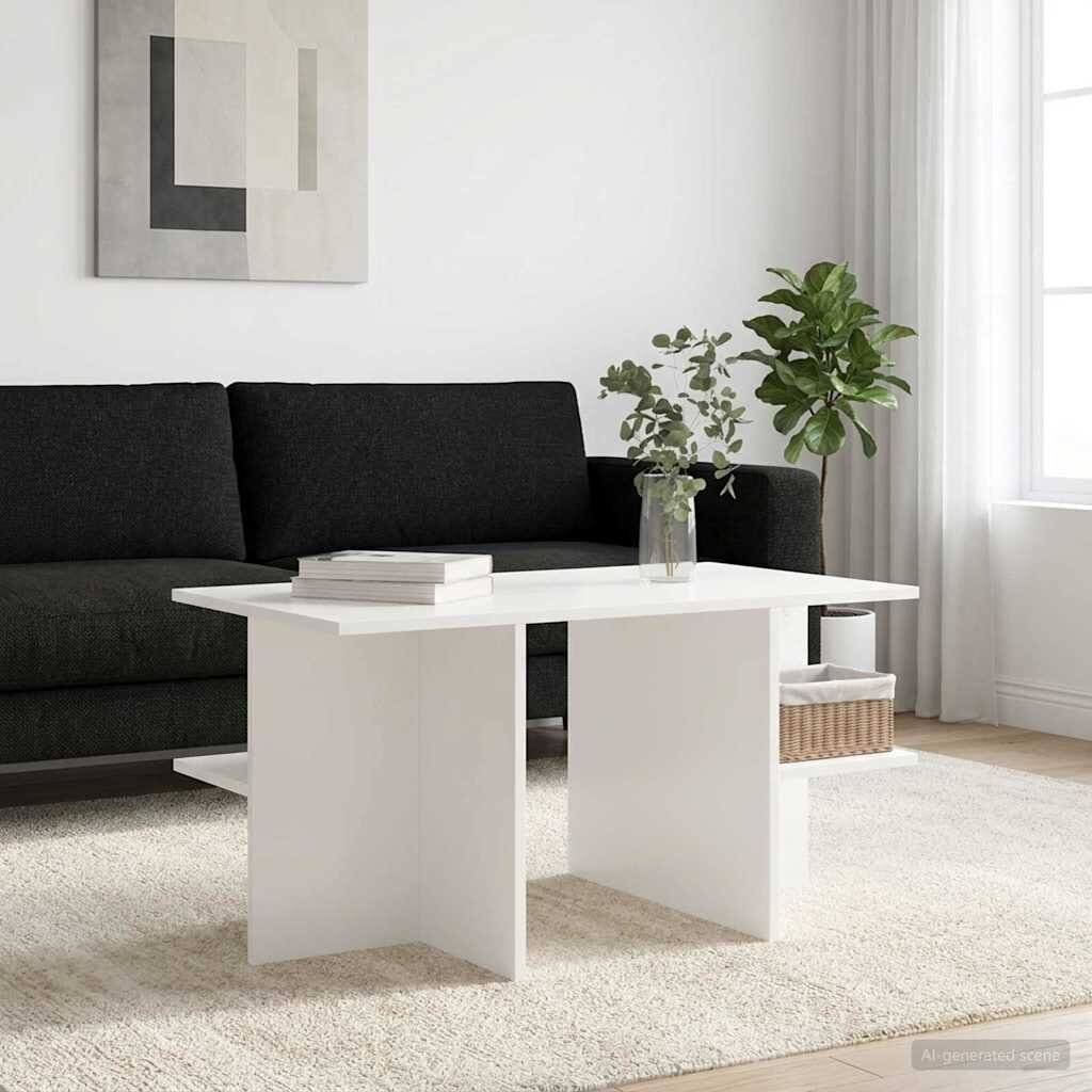 vidaXL Масичка за кафе Бяло 87 x 50 x 45 см Инженерен дървен материал