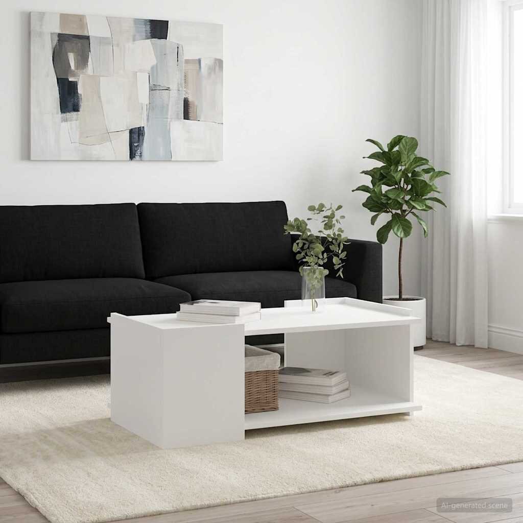 vidaXL Масичка за кафе Бяло 90 x 50 x 33 см Инженерна дървесина