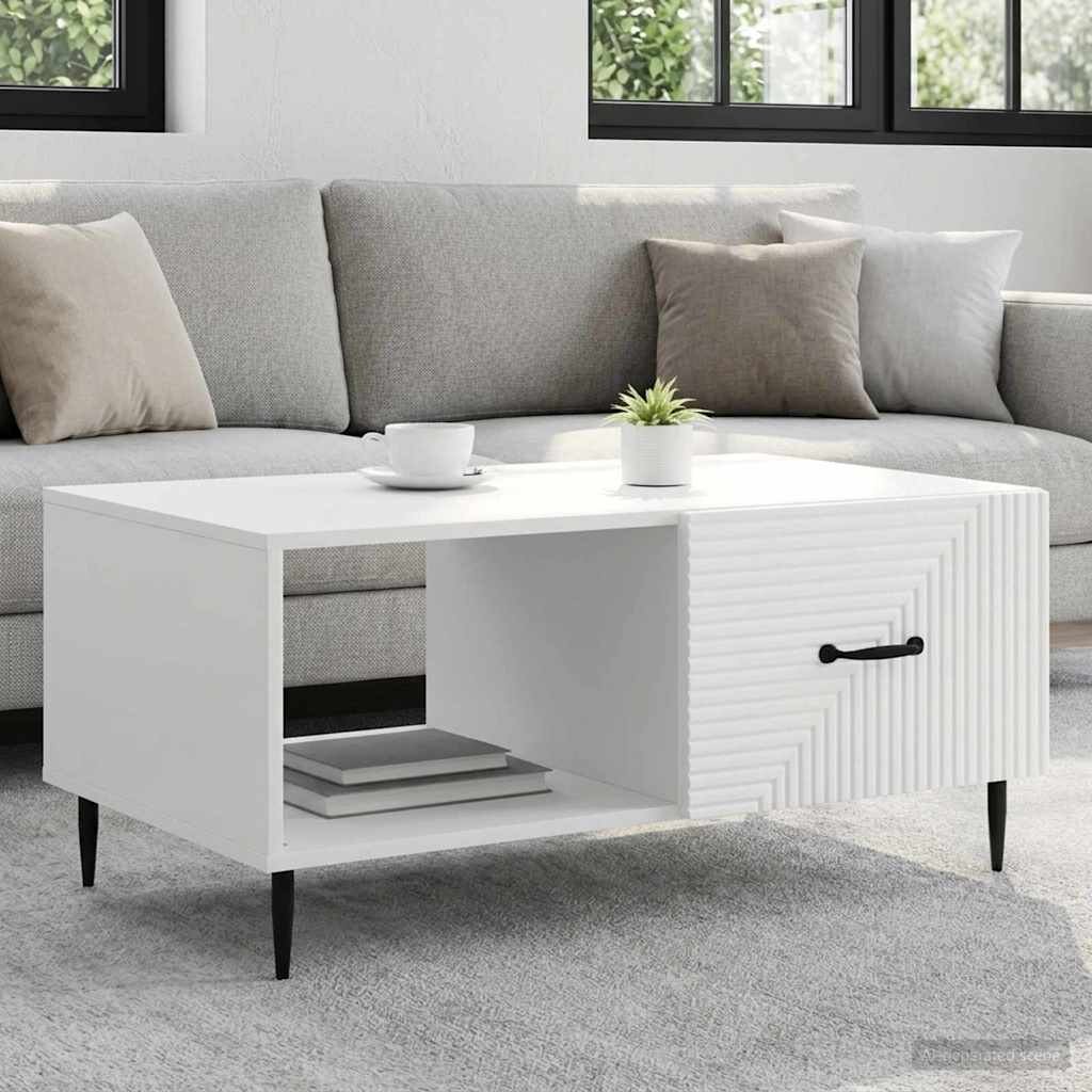 vidaXL Масичка за кафе Бяло 90 x 50 x 40 cm Инженерна дървесина