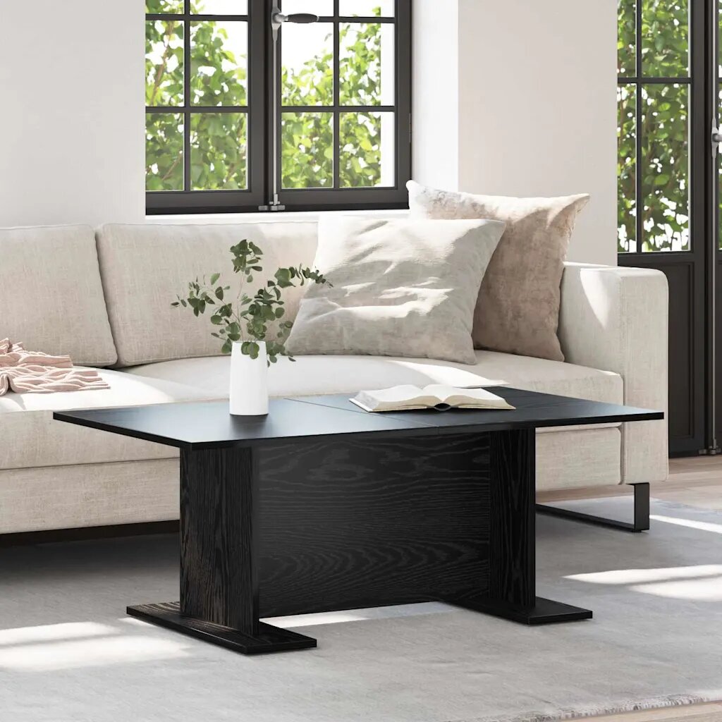 vidaXL Масичка за кафе Черен дъб 103.5 x 60 x 40 см