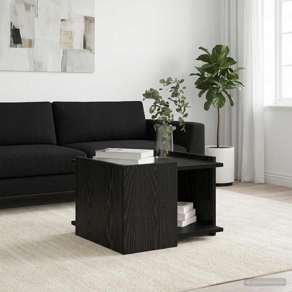 vidaXL Масичка за кафе Черен дъб 505 x 50 x 33 см Инженерна дървесина