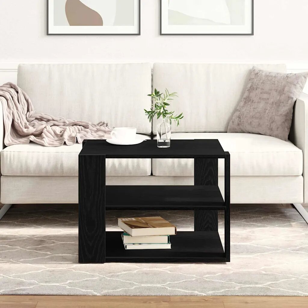vidaXL Масичка за кафе Черен Дъб 58 x 58 x 40 см
