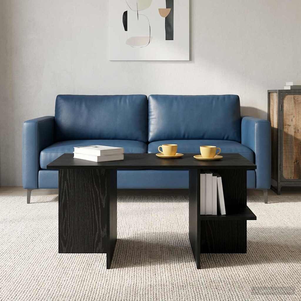 vidaXL Масичка за кафе Черен дъб 87 x 50 x 45 см