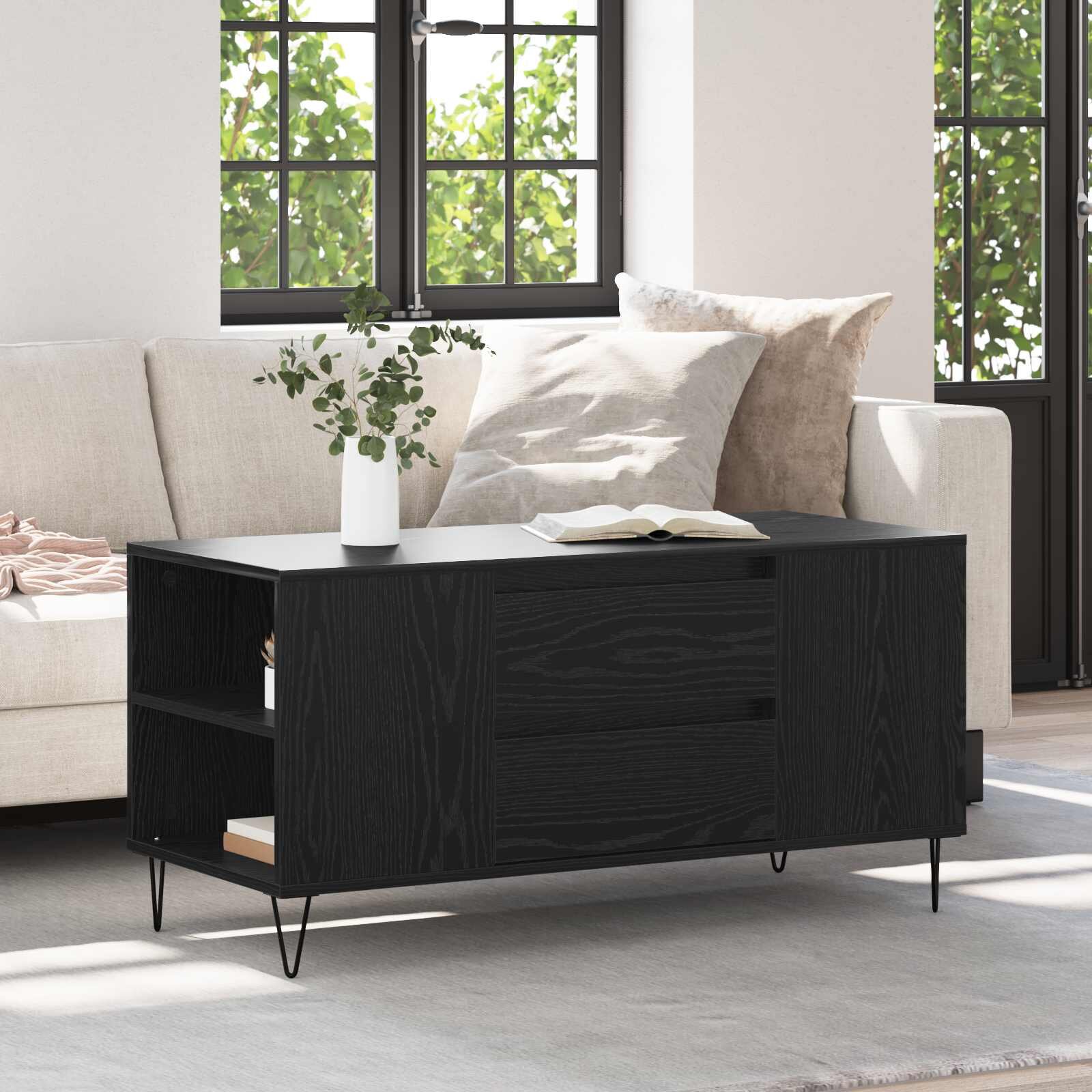 vidaXL Масичка за кафе Черния дъб 102 x 445 x 50 см