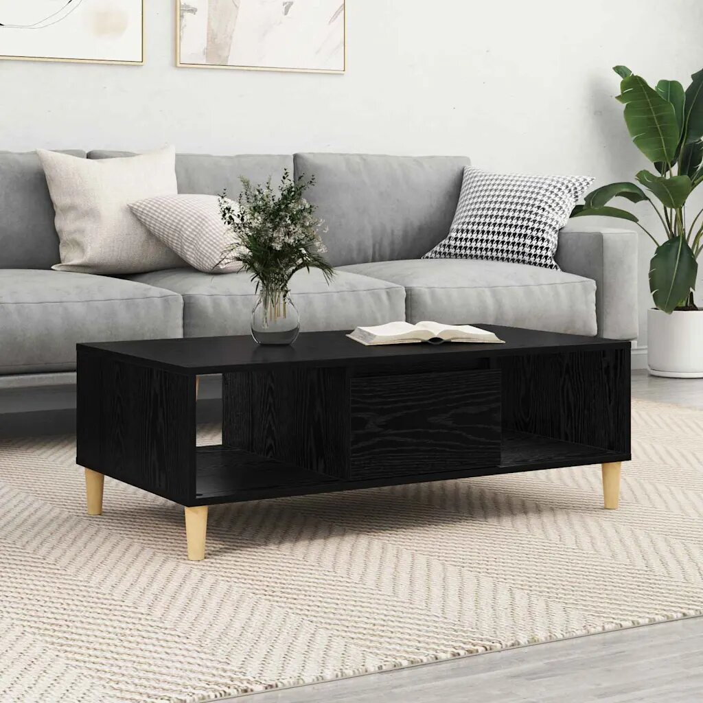 vidaXL Масичка за кафе Черния дъб 102 x 55 x 35 см Инженерна дървесина