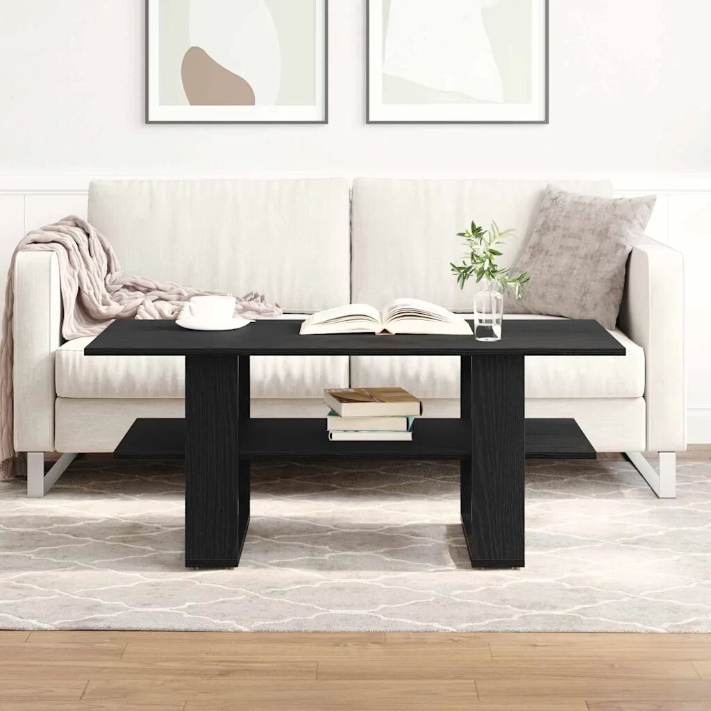 vidaXL Масичка за кафе Черния дъб 102 x 55 x 42 cm Инженерна дървесина