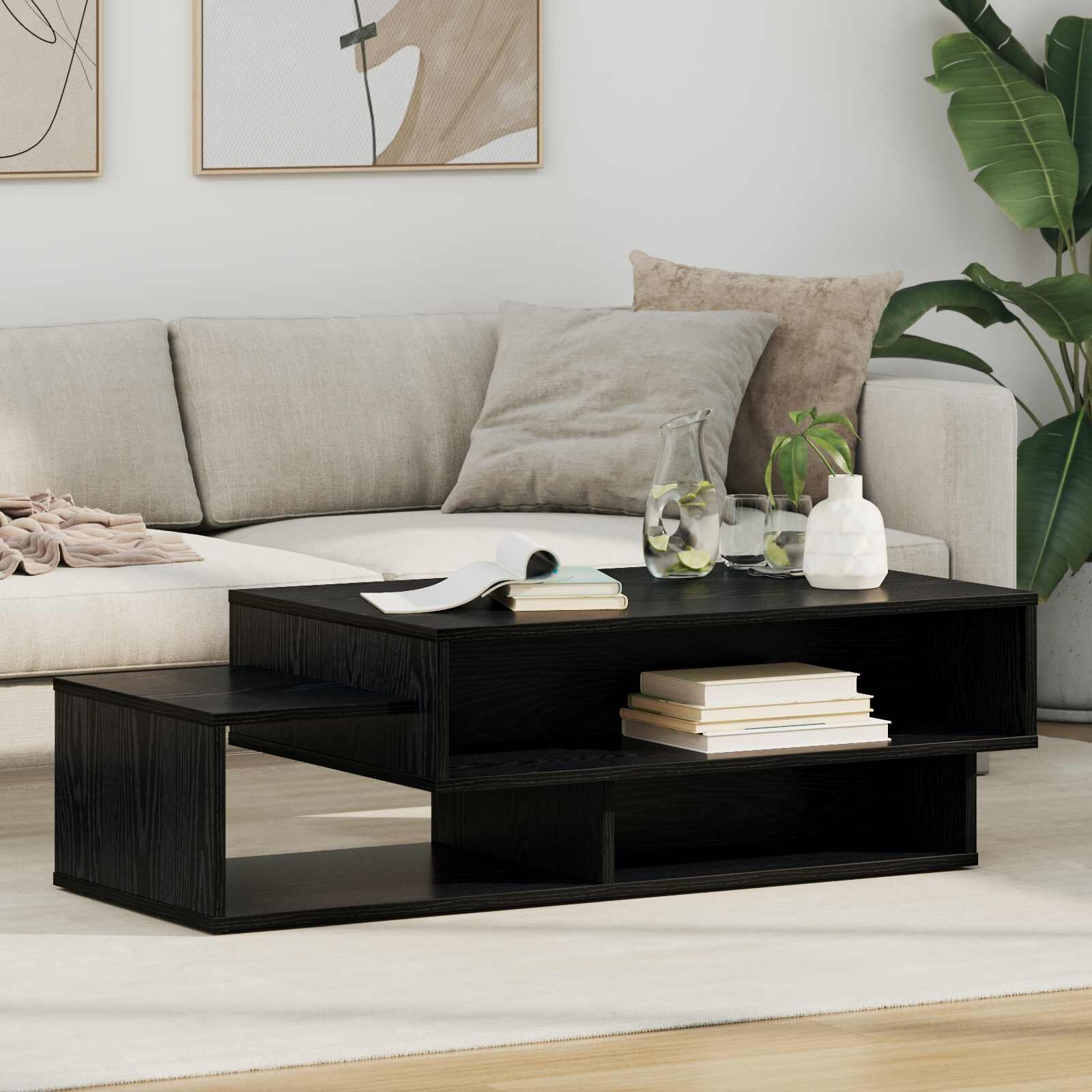 vidaXL Масичка за кафе Черния дъб 105 x 50 x 325 см