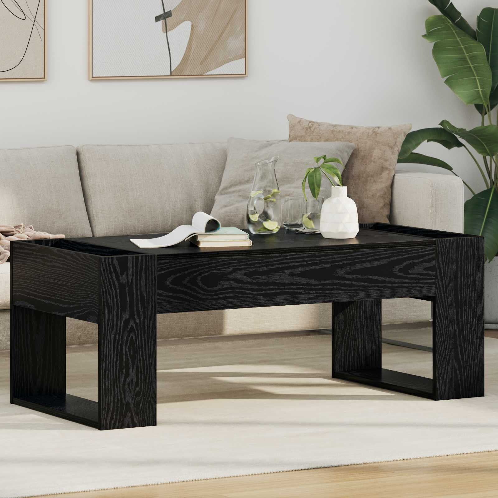 vidaXL Масичка за кафе Черния дъб 110 x 50 x 41 см Инженерна дървесина