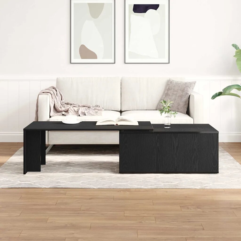 vidaXL Масичка за кафе Черния дъб 150 x 50 x 35 см Инженерна дървесина