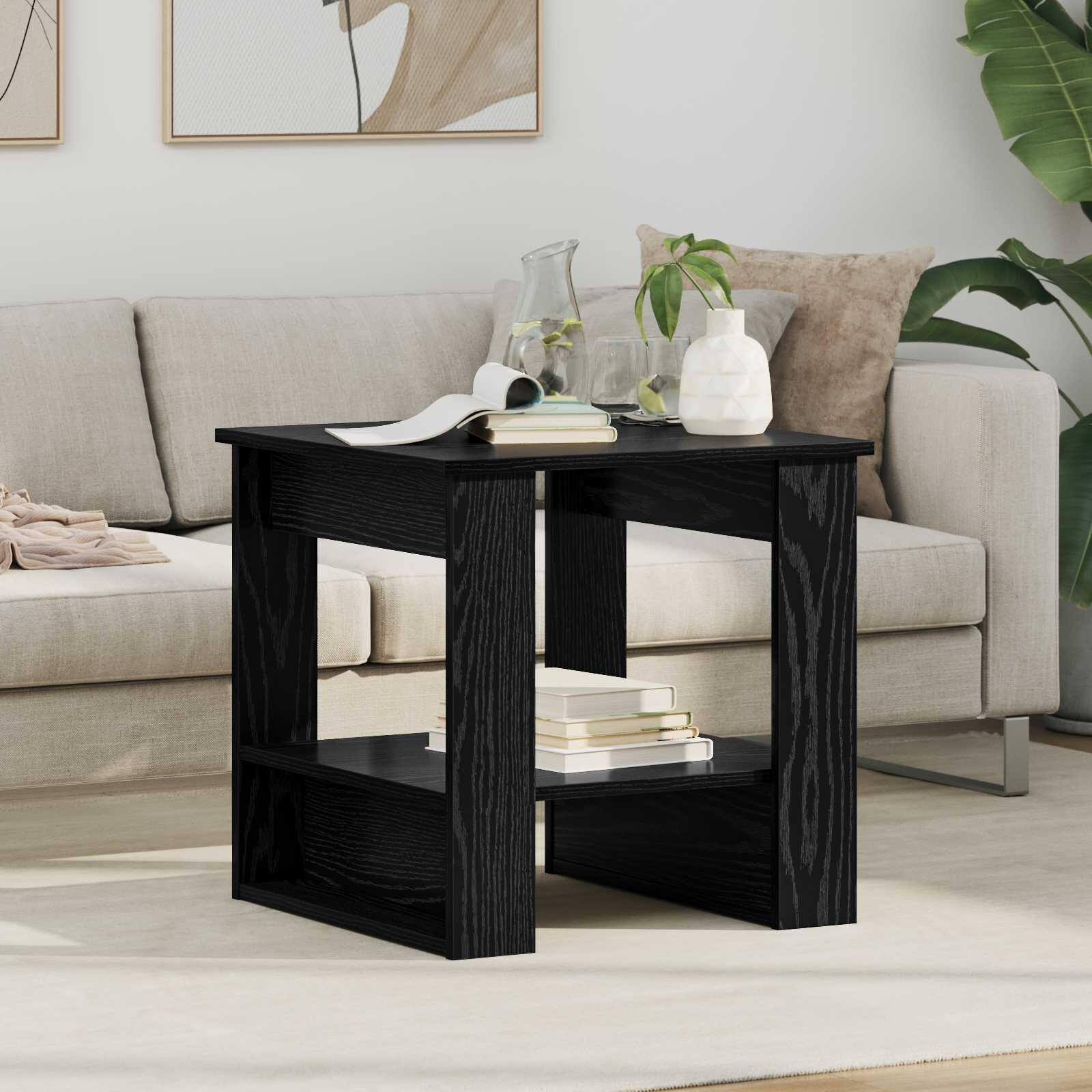 vidaXL Масичка за кафе Черния дъб 51 x 50 x 50 см Инженерна дървесина