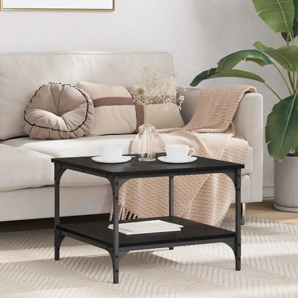 vidaXL Масичка за кафе Черния дъб 55 x 55 x 40 cm Инженерна дървесина