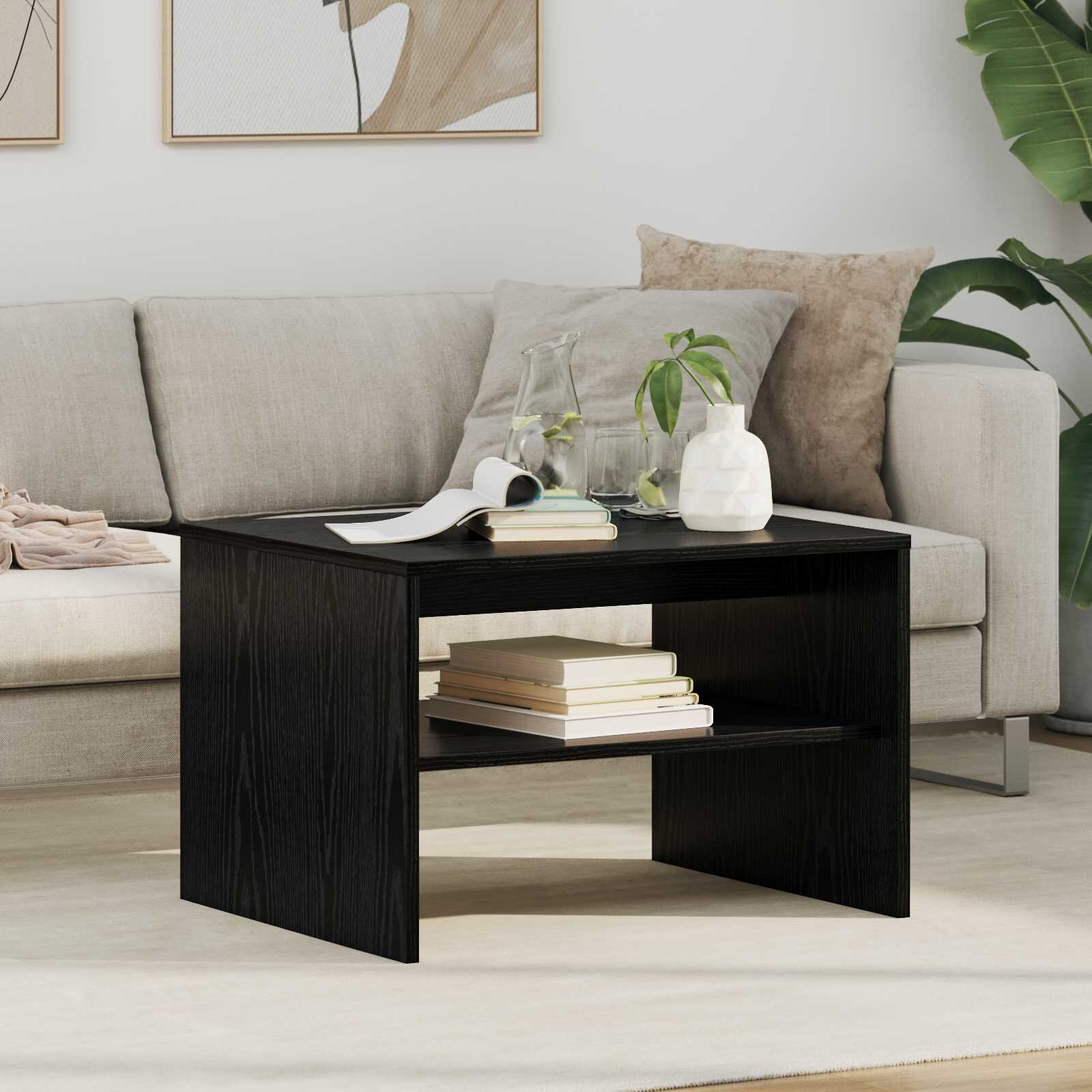 vidaXL Масичка за кафе Черния дъб 60 x 50 x 40 см Инженерна дървесина