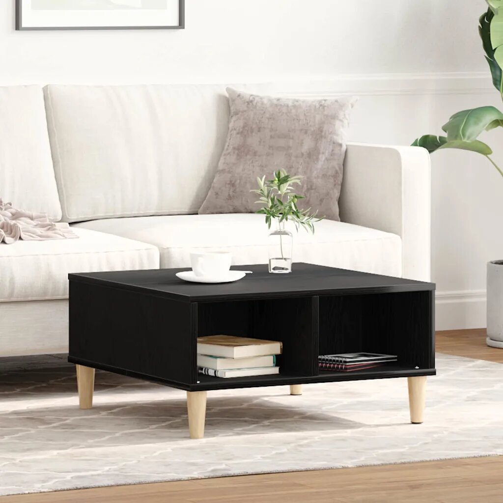 vidaXL Масичка за кафе Черния дъб 60 x 60 x 30 cm Инженерна дървесина