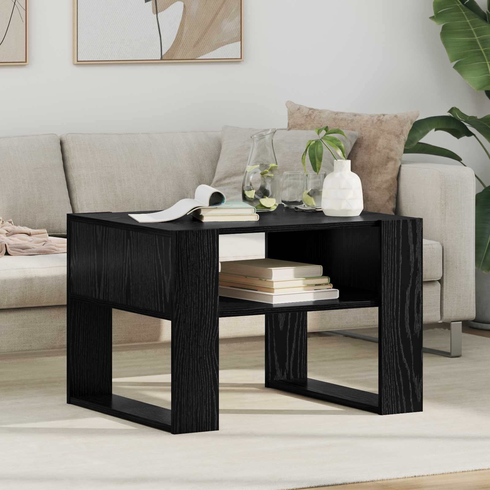 vidaXL Масичка за кафе Черния дъб 66 x 53 x 45 см Инженерна дървесина