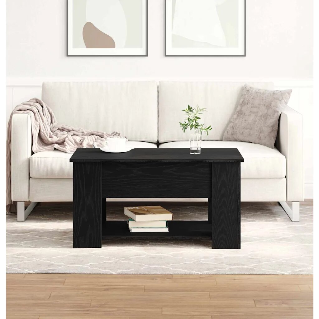 vidaXL Масичка за кафе Черния дъб 79 x 49 x 41 см Инженерна дървесина