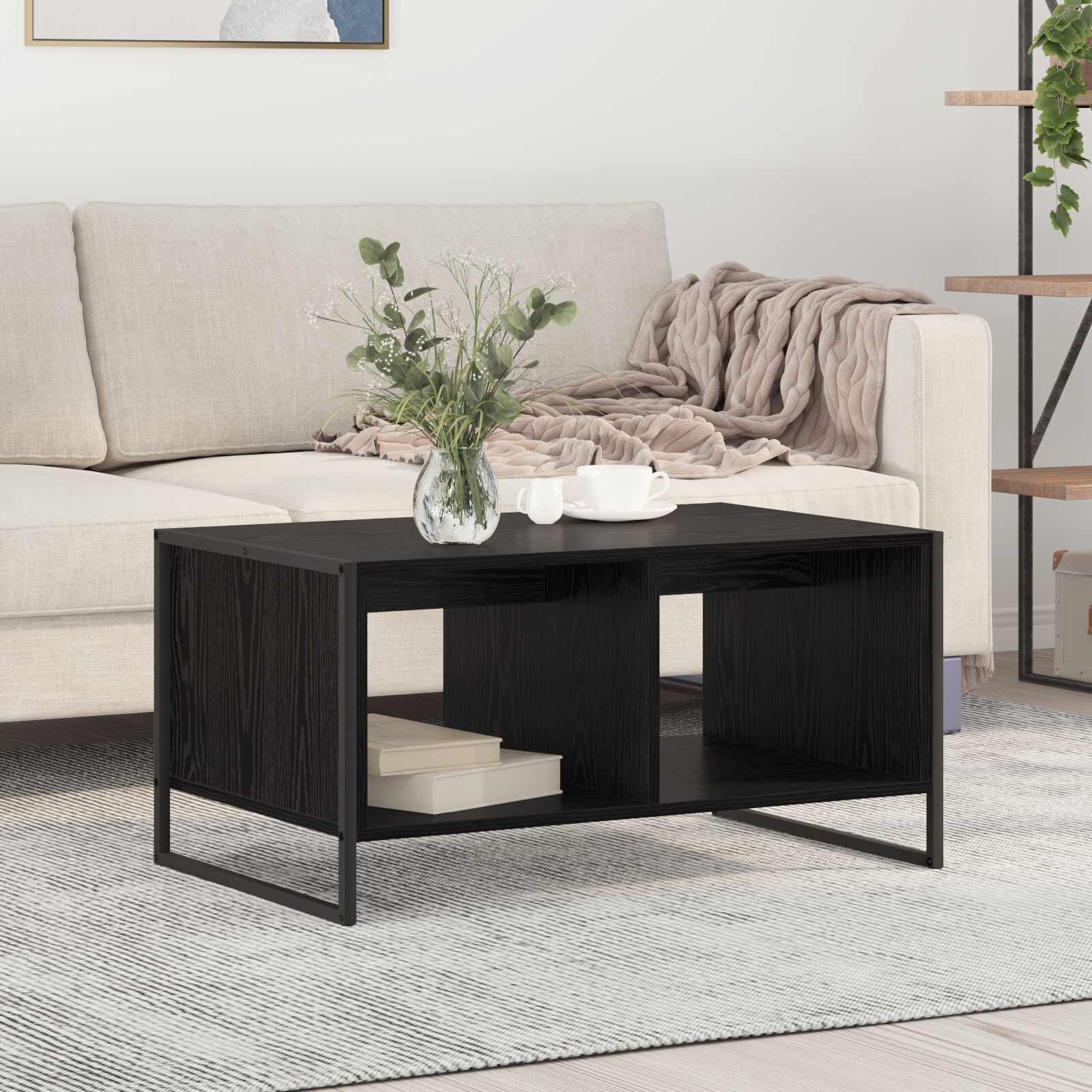 vidaXL Масичка за кафе Черния дъб 80 x 50 x 40 cm Инженерна дървесина