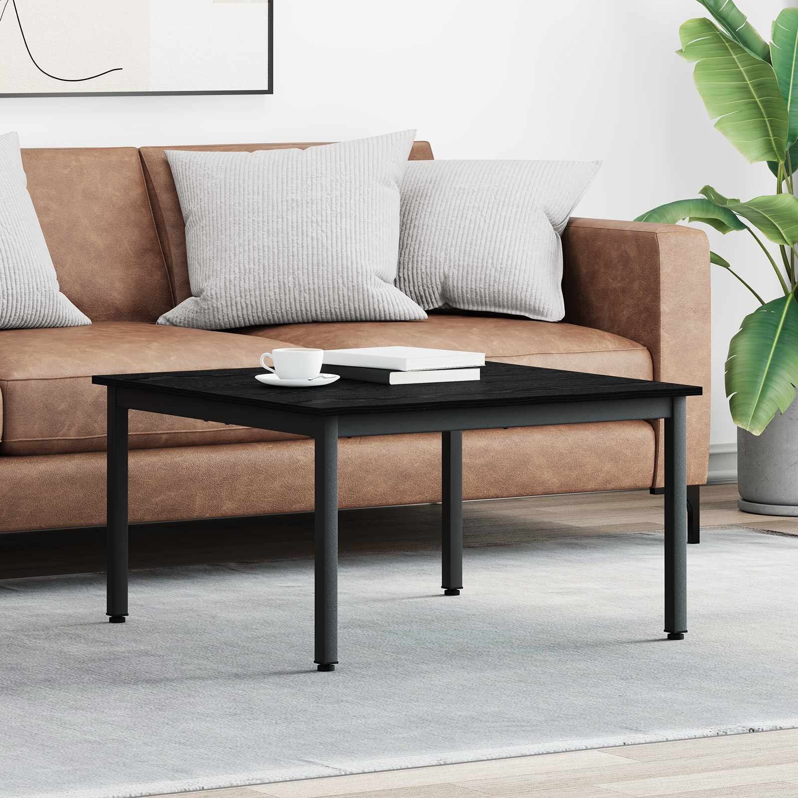 vidaXL Масичка за кафе Черния дъб 80 x 80 x 45 cm Инженерна дървесина