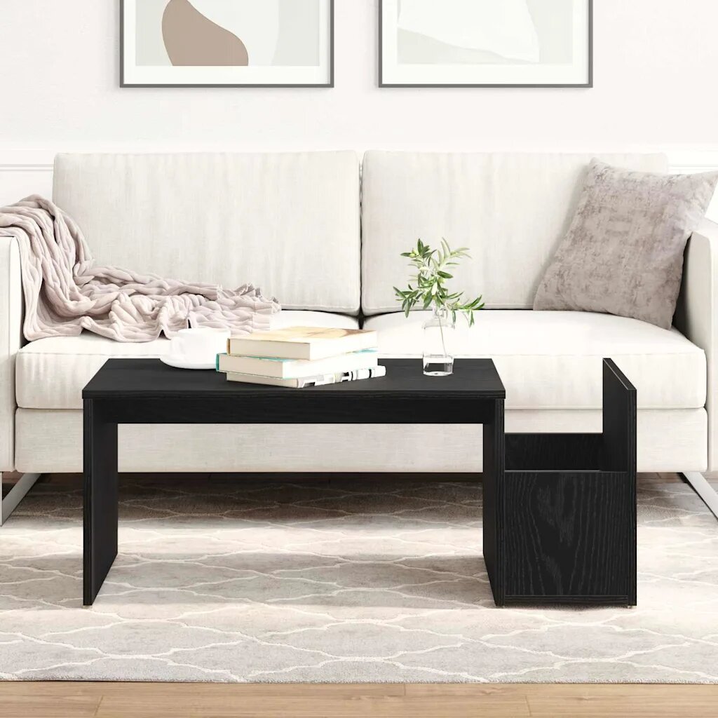 vidaXL Масичка за кафе Черния дъб 90 x 45 x 35 cm Инженерна дървесина