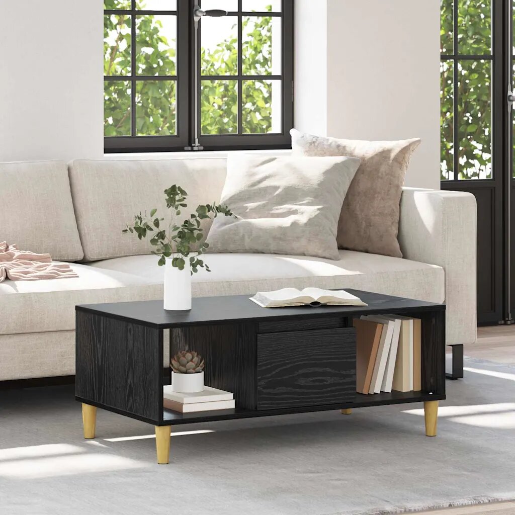 vidaXL Масичка за кафе Черния дъб 90 x 50 x 26.5 см