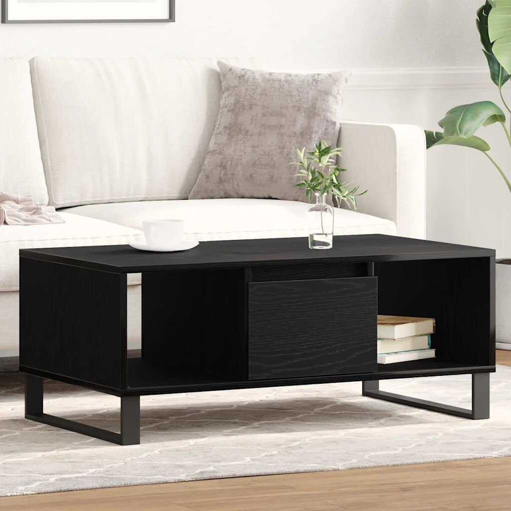 vidaXL Масичка за кафе Черния дъб 90 x 50 x 36.5 см