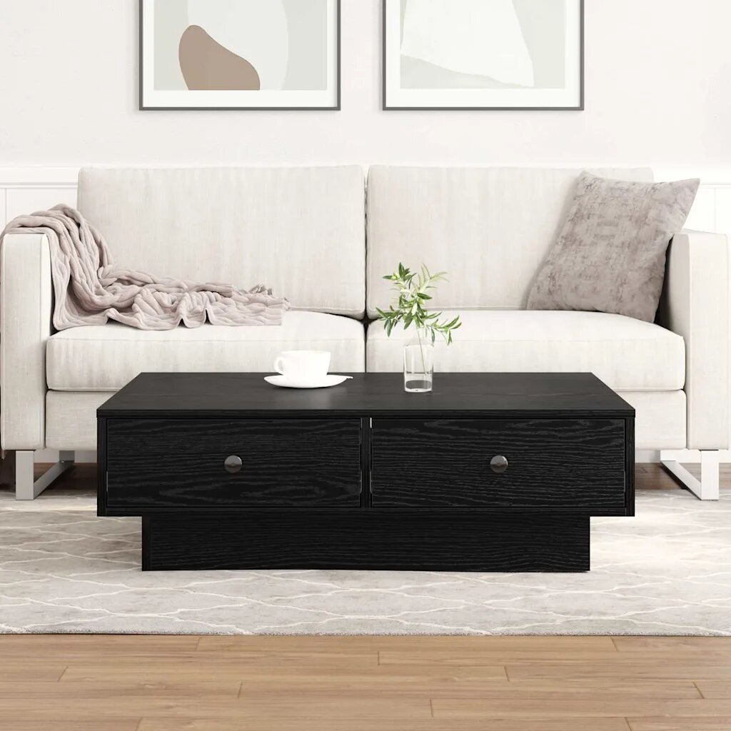 vidaXL Масичка за кафе Черния дъб 90 x 90 x 28 cm Инженерна дървесина
