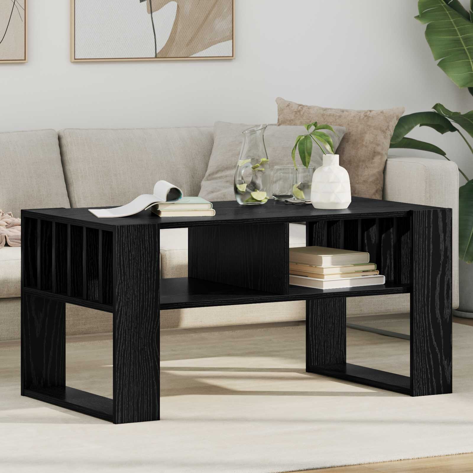 vidaXL Масичка за кафе Черния дъб 92 x 495 x 45 см