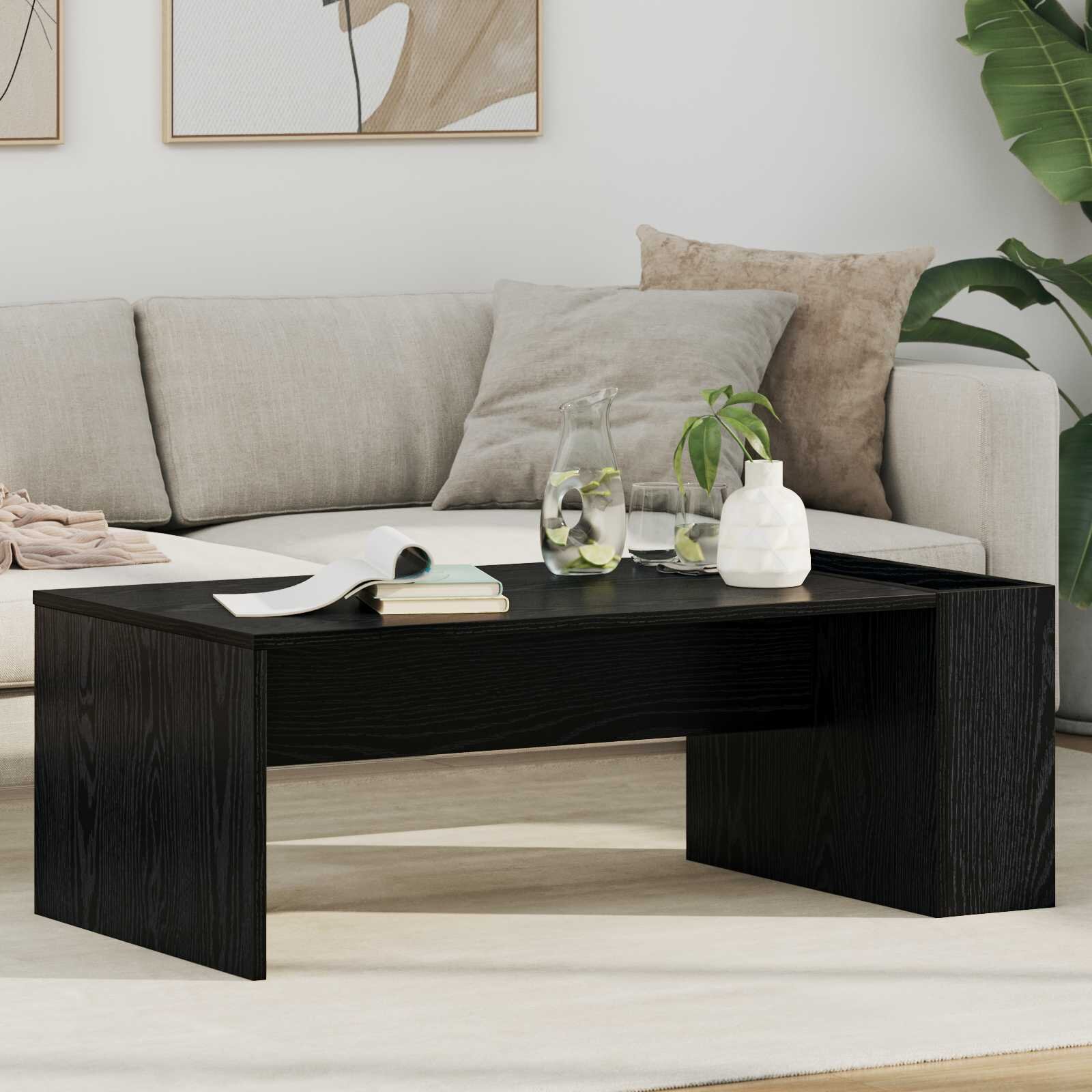 vidaXL Масичка за кафе Черния дъб 95 x 50 x 34 см Инженерна дървесина