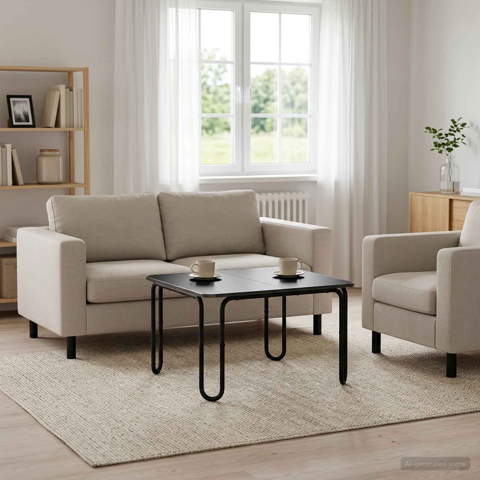 vidaXL Масичка за кафе Черно 100 x 100 x 45 cm Инженерна дървесина
