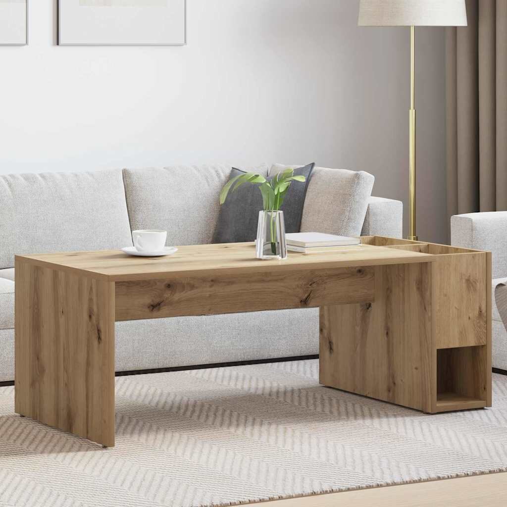 vidaXL Масичка за кафе Дъб 1015 x 50 x 37 см Инженерна дървесина